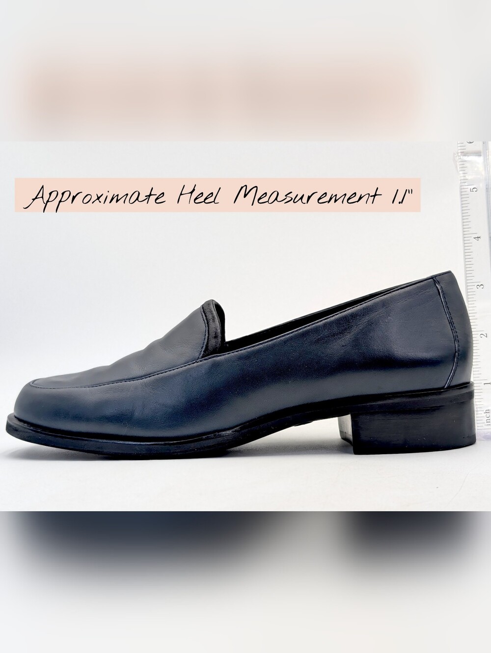Rockport Sz 6 Women Black Leather Block Heel Loafers Ergonomic Cushioning Insole - Picture 14 of 17